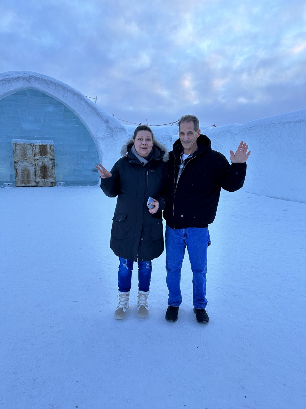 Charles and his wife at the ice hotel in Sweden